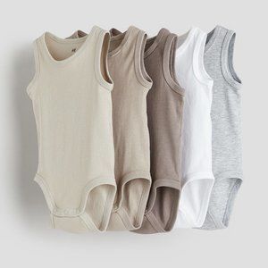 H&M 5 Pack 3 Month Baby Cotton Onesies